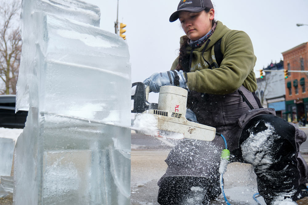 Fire & Ice Festival Heats Up Downtown with Ice Carving, Entertainment