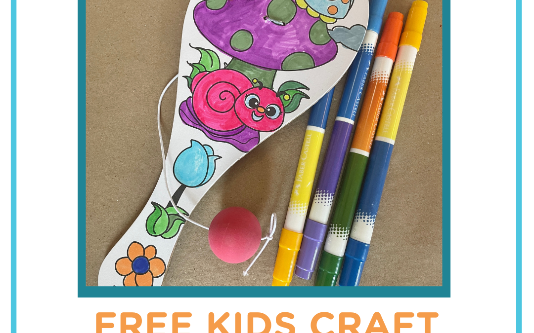 Color your Paddle Ball game – Free Kids Craft