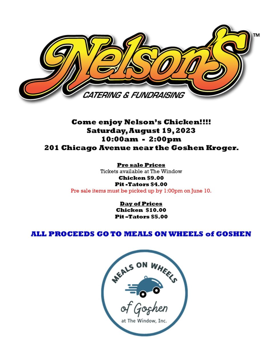 Meals on Wheels’ Nelson Chicken Downtown Goshen