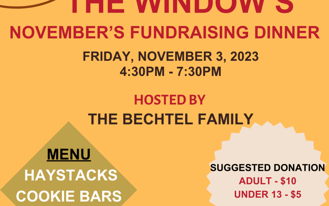 The Window’s November Fundraising Dinner