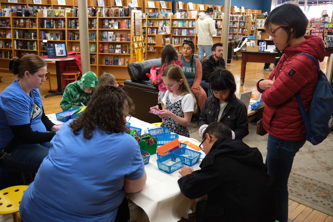 Image of shopping downtown at Fables Books