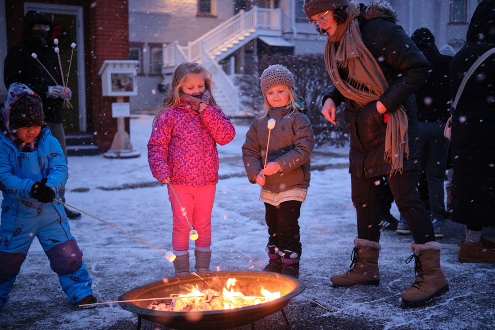 Kids roasting marshmallows